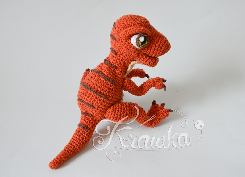 Crochet PATTERN No 1909 Baby raptor realistic dinosaur pattern by Krawka image 5