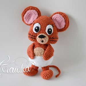 Crochet PATTERN No 2207 Baby Mouse crochet pattern by Krawka