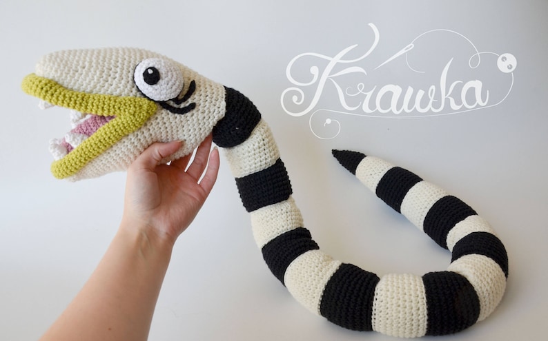 Crochet PATTERN No 1725 Nightmare The Creepy Snake Modèle au crochet d'Halloween par Krawka, image 6