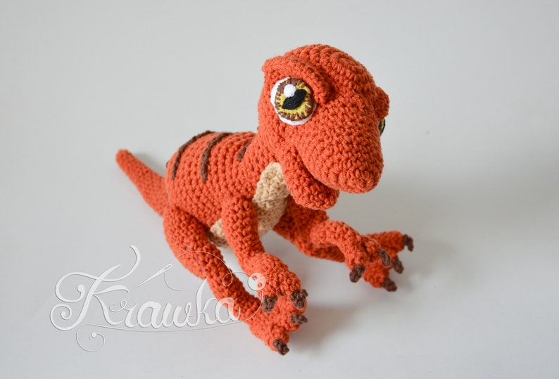 Crochet PATTERN No 1909 Baby raptor realistic dinosaur pattern by Krawka image 4