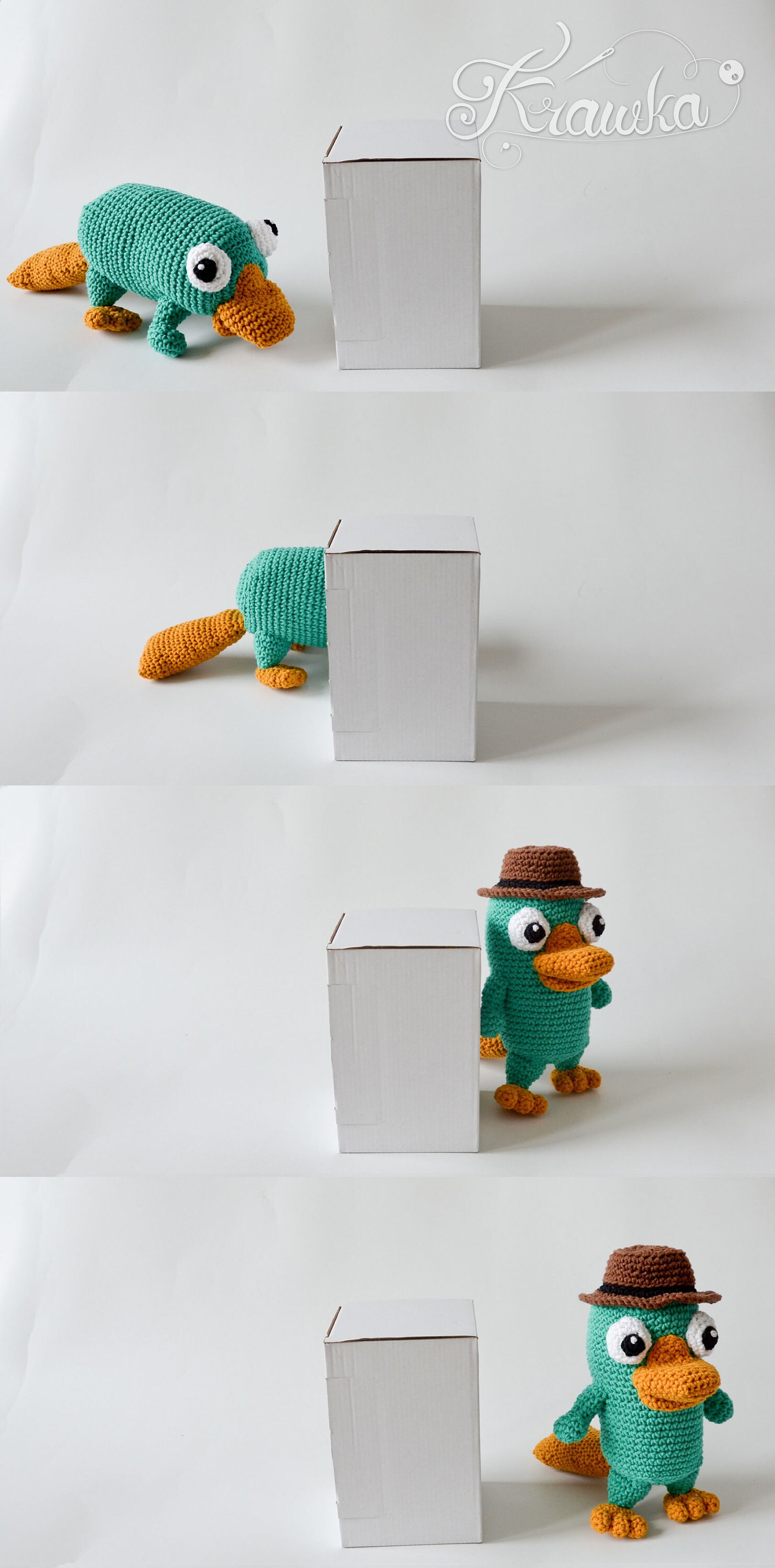 Crochet PATTERN No 1813 Platypus and Agent in One Pattern by