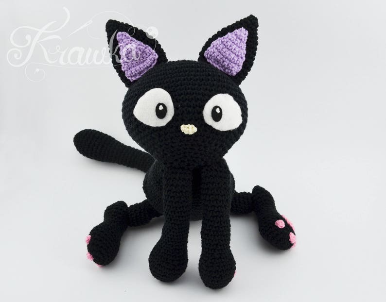 Crochet PATTERN No 1723 Black cat pattern by Krawka, Halloween, witch, animal, cat, kitty image 4