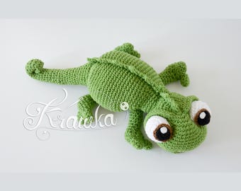 Crochet Chameleon Pattern English (PDF) Krawka Amigurumi Toy Fantasy Creature (Download)