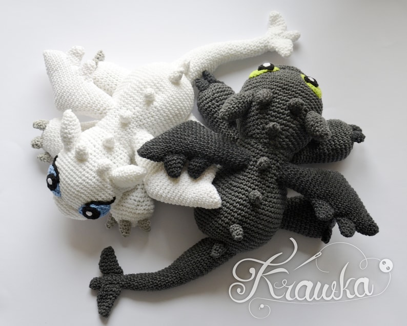 Crochet PATTERN No 1903 Black Dragon by Krawka image 4