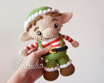 Crochet PATTERN No 1641 Christmas ELF crochet pattern by Krawka