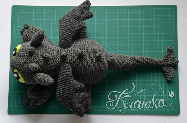 Crochet PATTERN No 1903 Black Dragon by Krawka image 7