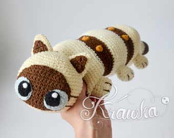 Crochet Pattern English (PDF) Caterpillar Keyboard pad by Krawka | Amigurumi Wrist Support Cushion (Download)