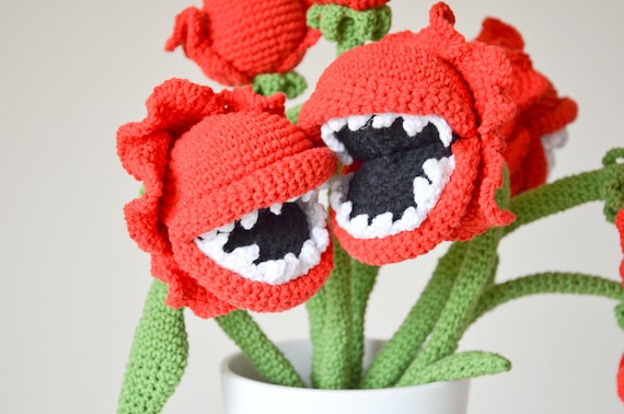 Crochet PATTERN No 1707 Bouquet of Man-eating Plants by Krawka, - Etsy