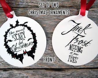 Horror Christmas Ornaments | Gothic Christmas Baubles Halloween Christmas Horror Ornaments Horror Baubles Christmas Tree Decorations