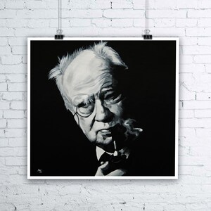 Sir Patrick Moore - The Sky at Night Painting - Giclee Fine Art Print - Various sizes available | Astronomy Astronomer Wall Art Gifts