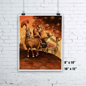Der Undertaker und die Krähe - Giclee Fine Art Print - 8 "x 10" oder 10 "x 12" - Halloween Wandkunst Halloween Print Crow Art Prints