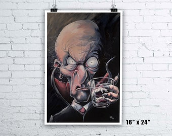 Great Grandvampa - Halloween Vampire Painting - Giclee Fine Art Print - 16" x 24" - Dracula Nosferatu Wall Art Print