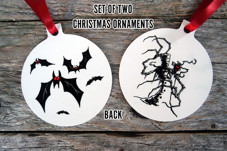 Horror Christmas Ornaments Gothic Christmas Baubles Etsy