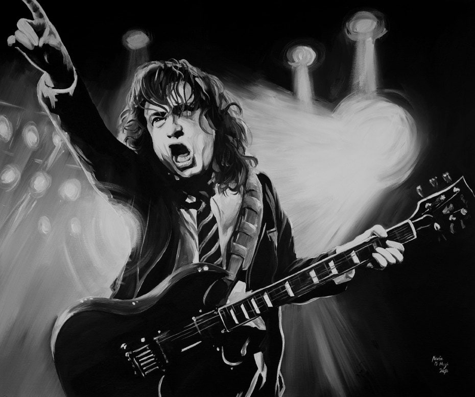 Angus Young AC/DC Painting - Giclee Fine Art Print - 16