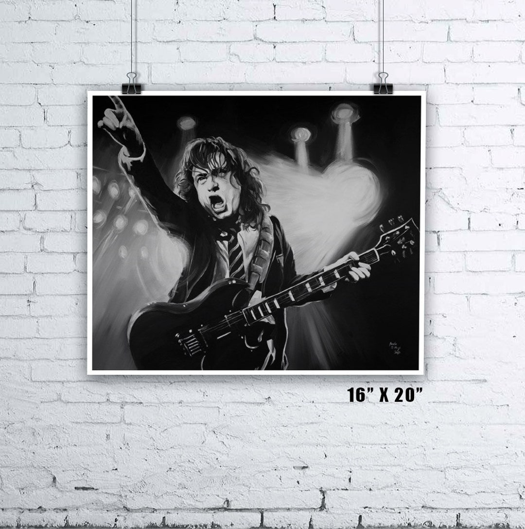 Angus Young AC/DC Painting - Giclee Fine Art Print - 16