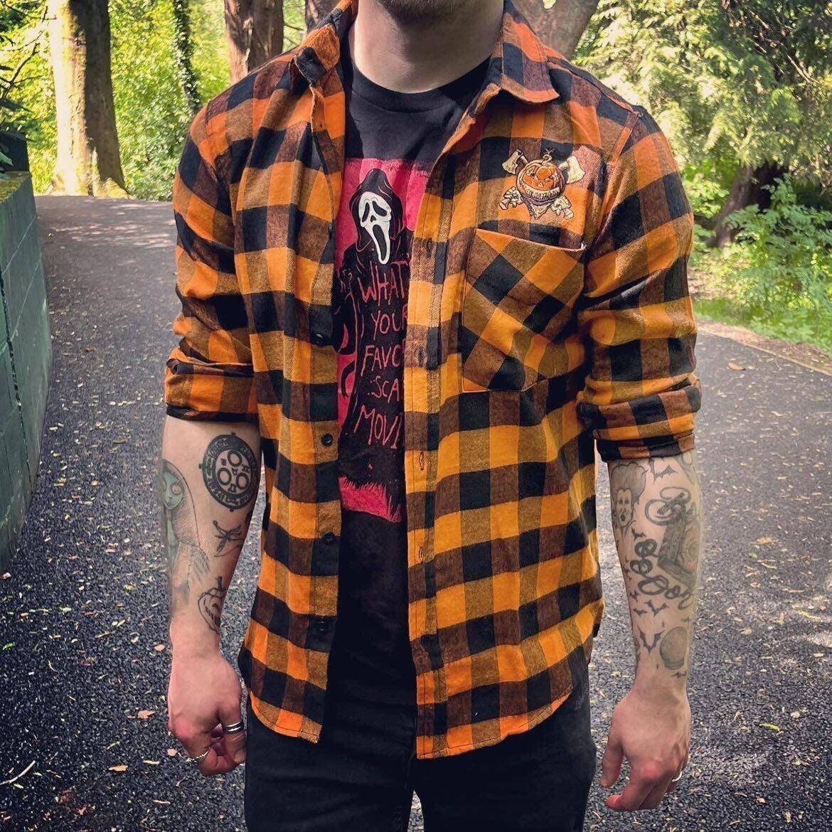 Black and orange shirt mens Clearance