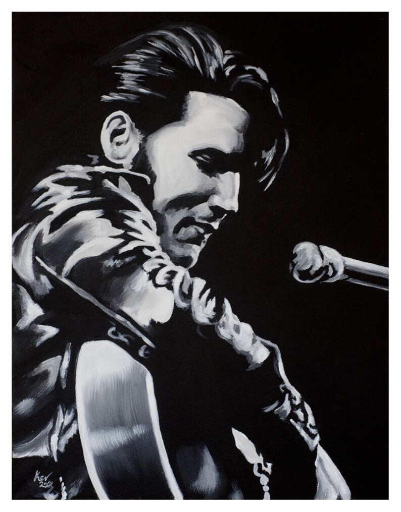 Elvis Presley Painting Giclee Fine Art Print X Etsy