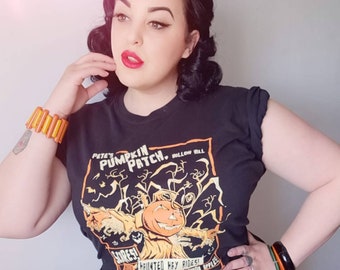 Pete's Pumpkin Patch T Shirt - Halloween Pumpkin Shirt | Vintage Halloween | Horror Clothing - Available in Mens and Ladies Fit
