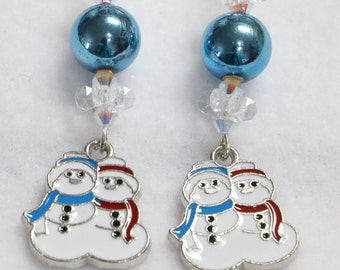 Snowman friends earrings.  2.25"  HE 334