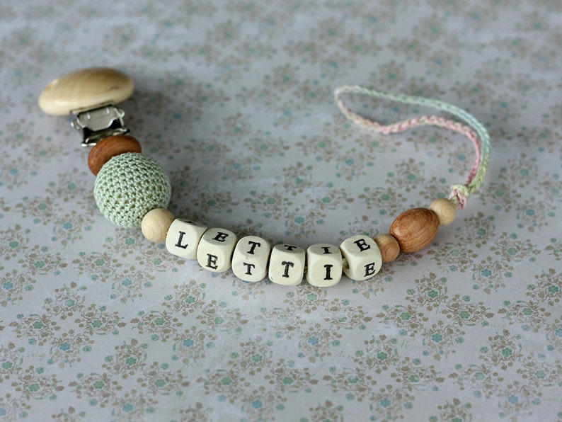 Personalized Pacifier clip Organic baby pacifier clip Dummy Etsy