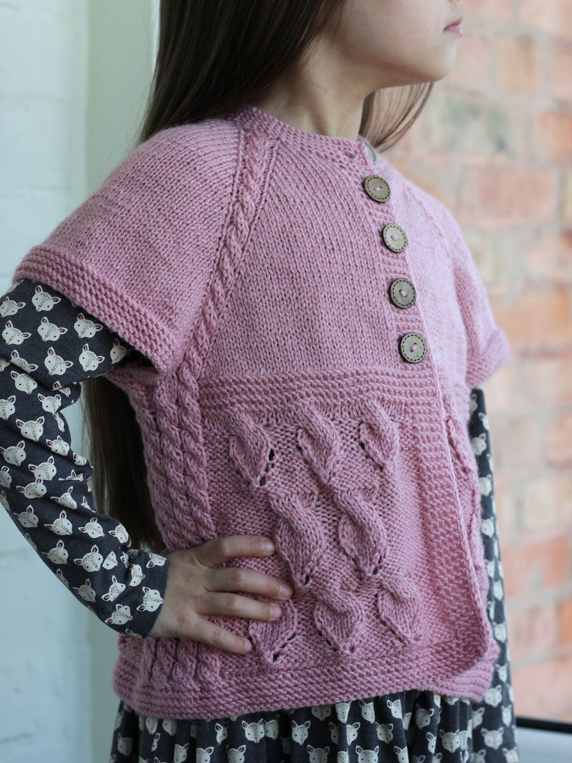 Knit Vest Pink Baby Girl Toddler Knitting Cardigan Jacket 624 Etsy