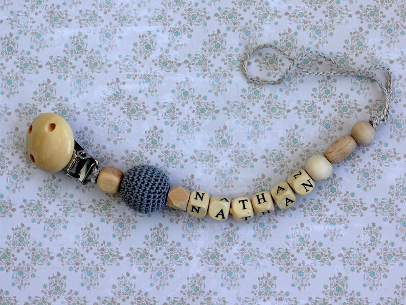 Personalized Pacifier clip Organic baby pacifier clip Dummy Etsy