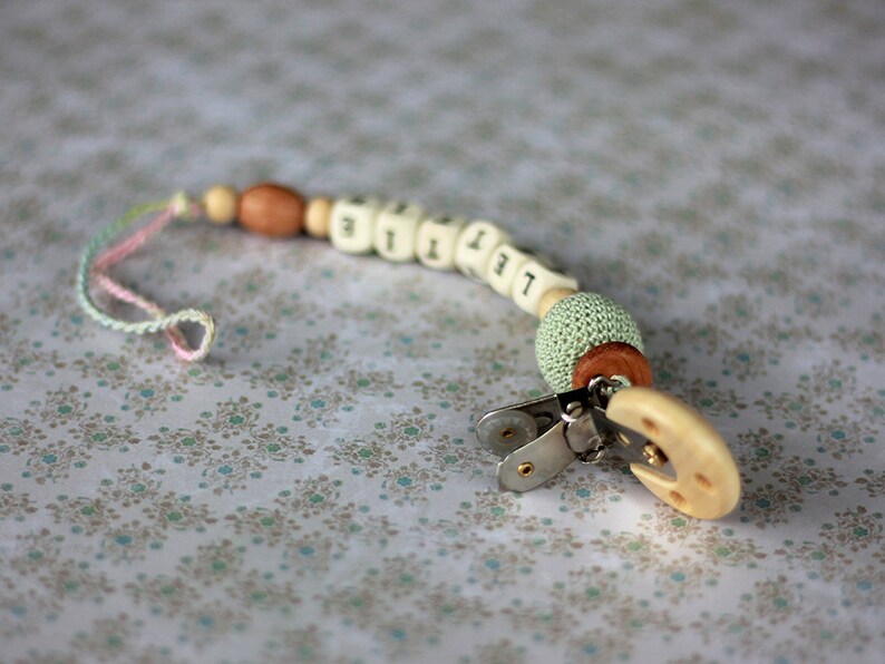 Personalized Pacifier clip Organic baby pacifier clip Dummy Etsy