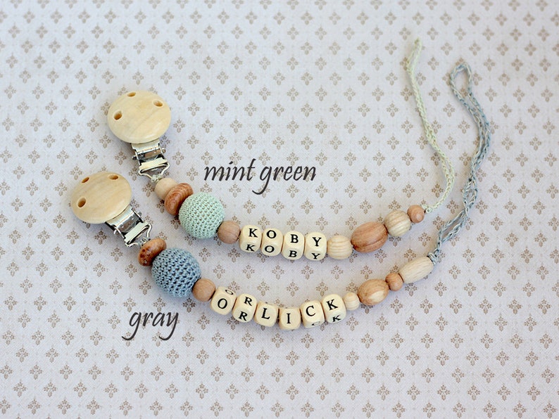 Personalized Pacifier clip Organic baby pacifier clip Dummy Etsy
