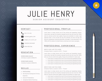 Modern Resume Template Etsy