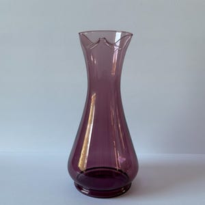 Vintage Amethyst Art Glass Vase / Pitcher – Hand-Blown Mid-Century Modern Sculptural Design