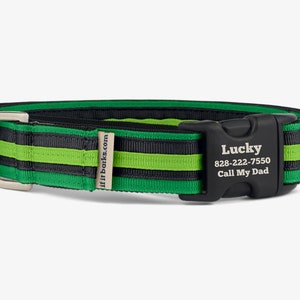 Stripe Martingale Dog Collar, Personalized, Emerald Martingale Collar, Green Collar, Martingale Quick Release Buckle, Shamrock Collar, Lucky