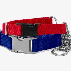 Chain Webbing Martingale Collar, Training Collar, Colorful Collar, No Slip Dog Collar, Dog Collars for Males, Gifts for Dogs, Durable Collar