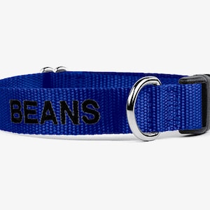 Besticktes Hundehalsband, Personalisiertes Halsband, Junge Hundehalsband, Quick Release Halsbänder, Bänder Hundehalsbänder, Einzigartiges Individuelles Halsband, Blau