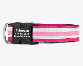 Custom Dog Collar,  Pink Collar, Personalized Collar, Engraved Dog Collar, Quick Release Collars, Comfortable Dog Collars, Bubble Gum