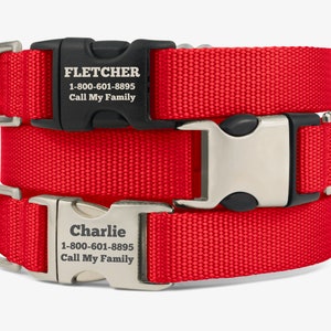 Hundehalsband personalisiert, Hundehalsband mit Gravur, Hundehalsband mit Gravur, Hundeanhänger, Hundeschmuck, Hellrot