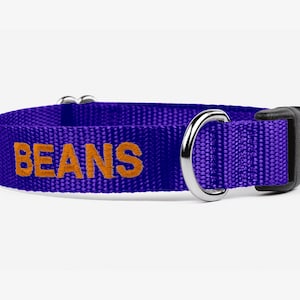 Collare per cani ricamato, Collare personalizzato, Collare per cucciolo, Viola reale, Sgancio rapido, Collare per cani a cinghia, Collare personalizzato unico, Viola
