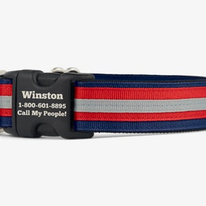 Custom Dog Collar,  Red Black Collar, Personalized Collar, Engraved Dog Collar, Quick Release Collars, Comfortable Dog Collars, Winston