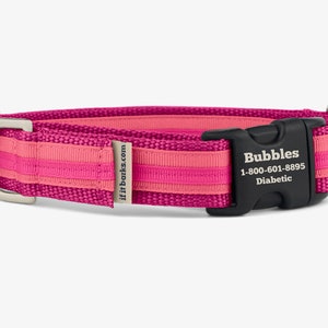 Stripe Martingale Dog Collar, Personalized, Pretty Pink Collar, No Slip Dog Collar, Quick Release Buckle, Webbing Collar, Mixed Berry