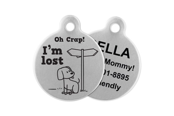 Funny dog tags etsy discount