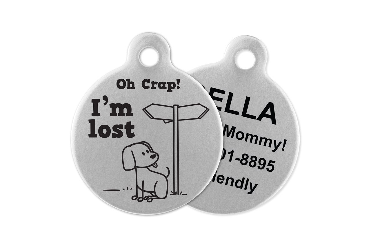 Oh Crap Im Lost Dog Tag Funny Dog Tag Custom Dog ID Etsy UK oh-crap-im-lost-dog-tag-funny-dog-tag-custom-dog-id-etsy-uk