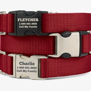 Personalisiertes Hundehalsband, Hundehalsband nach Maß, Hundehalsband mit Gravur, Halsbänder für Welpen, Hundemarke, Hundegeschenke, Hunde Accessoire, dunkelrot