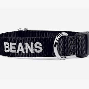 Collare per cani ricamato, Collare personalizzato, Collare per cani classico, Collari a sgancio rapido, Collare per cani a cinghia, Collare personalizzato unico, Nero