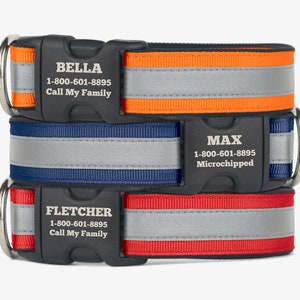 Reflective Dog Collar, Personalized Collar, Engraved Puppy Collar, Quick Release Collars, Comfortable Dog Collar, High Visibility Collar