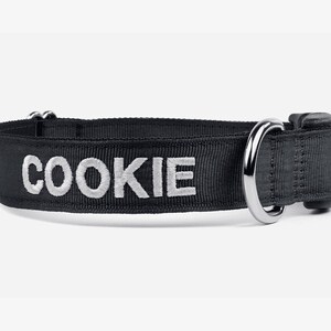 Collare per cani ricamato, Collare personalizzato, Collare per cani, Collare a sgancio rapido, Collare per cani comodo, Collare personalizzato unico, Nero