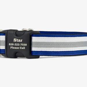 Custom Dog Collar,  Blue Gray Collar, Personalized Collar, Engraved Dog Collar, Quick Release Collars, Comfortable Dog Collars, Dallas