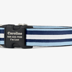 Custom Dog Collar,  Blue Collar, Personalized Collar, Engraved Dog Collar, Quick Release Collars, Comfortable Dog Collars, Caroline