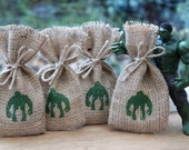 Small Rustic Hessian Burlap Marvel's Hulk Geek Comic Book Wedding Birthday Party Gift Bags Pouches W9 x H15cm (3.5