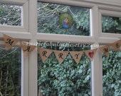 Cute 'Marry Me' Hessian Burlap Valentine's Day Proposal Engagement Pop the Question Couples Love Photo Prop Bunting