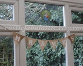 Rustic Mr & Mrs Wedding Hessian Burlap Bunting Photo Prop Shabby Chic Garden Engagement Party