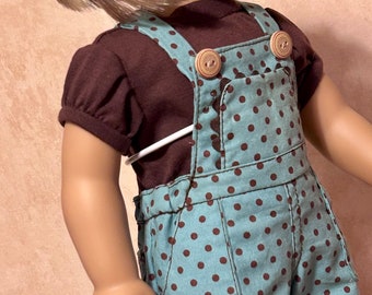 18 inch doll clothes/doll overalls and tee/